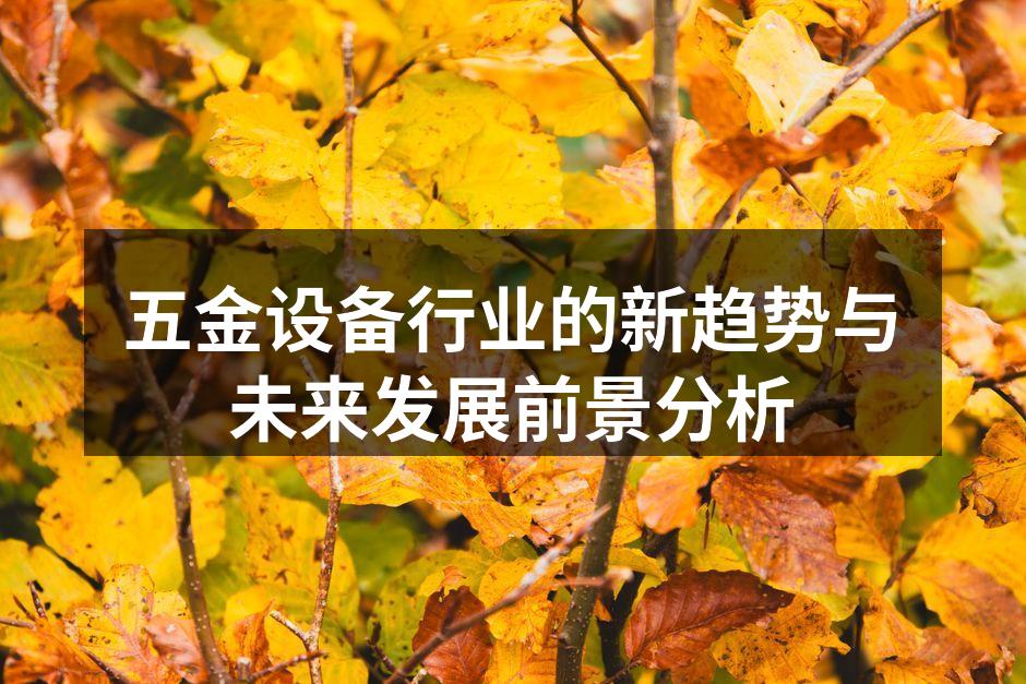 五金设备行业的新趋势与未来发展前景分析